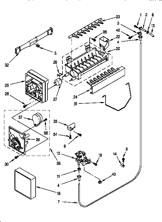 Whirlpool ED25PWXDW00 icemaker diagram
