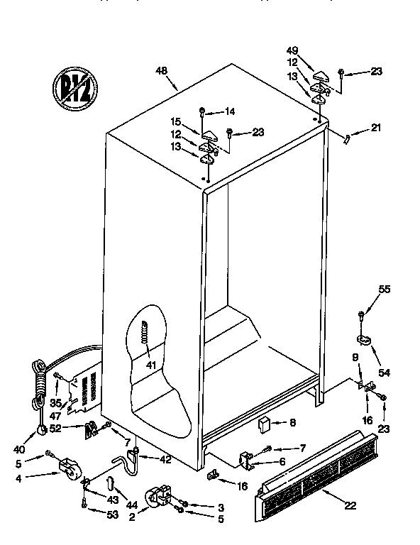 Whirlpool ED25PSXDN00 cabinet diagram