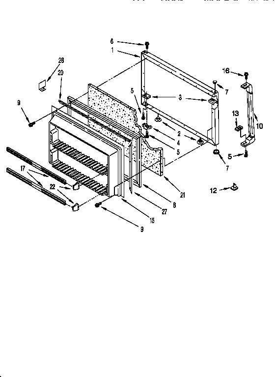Whirlpool ET22DQRDN00 freezer door diagram