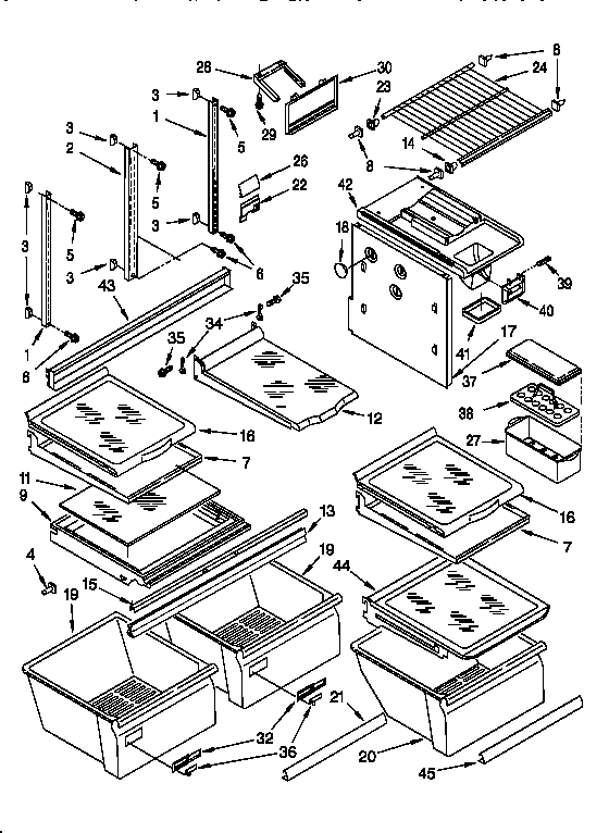 Whirlpool ET22DQRDN00 shelf diagram