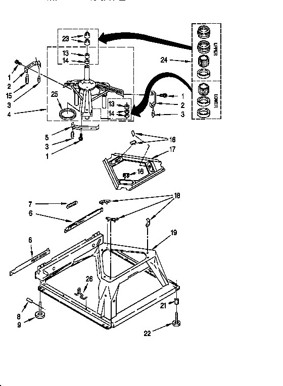 Whirlpool LBR5133AG1 machine base diagram