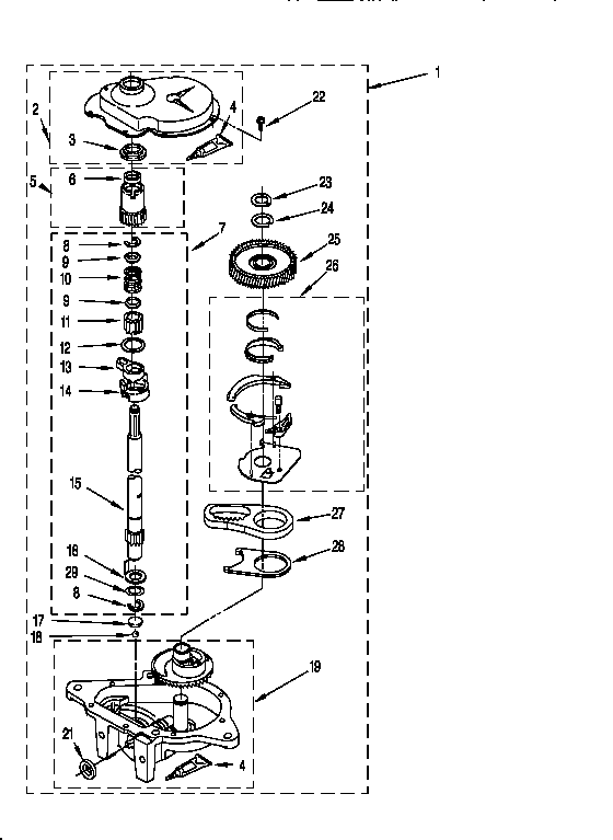 Whirlpool LBR5133AG1 gearcase diagram