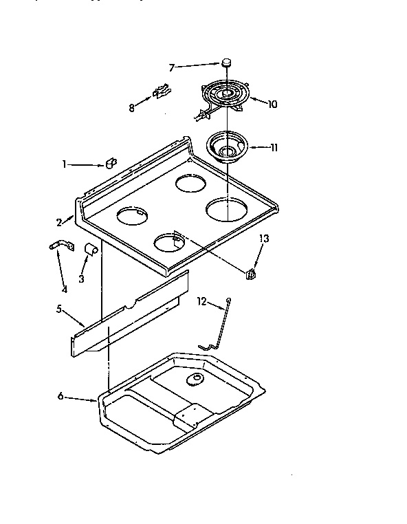 Whirlpool RF302BXVN3 cooktop diagram