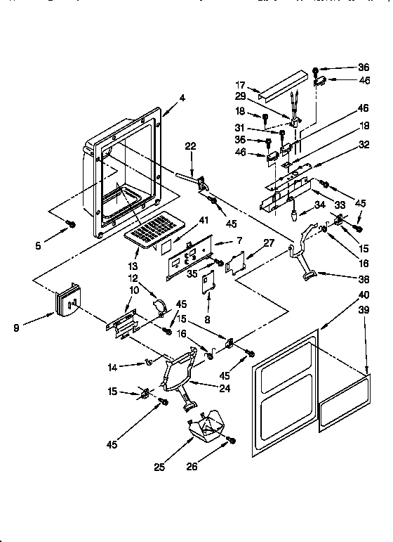 Whirlpool ED25PQXDW00 dispenser front diagram