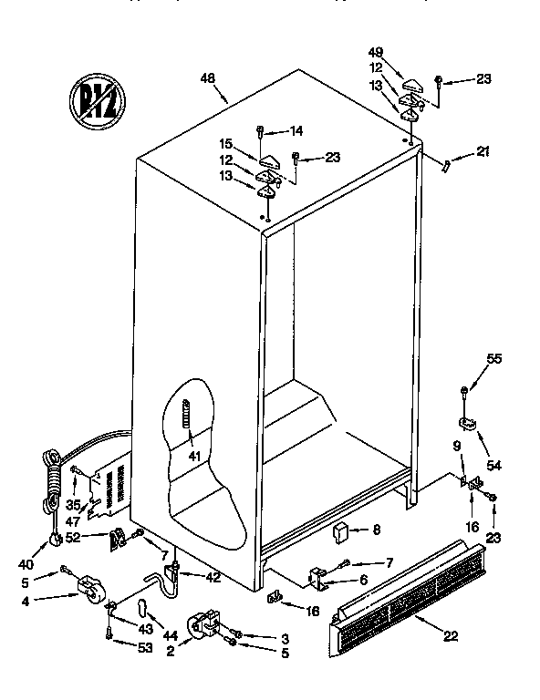 Whirlpool ED25PSXDN01 cabinet diagram