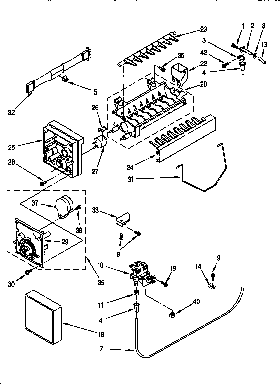 Whirlpool ED25PSXDN01 icemaker diagram