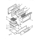 Whirlpool SF330PEWN5 oven door and broiler diagram