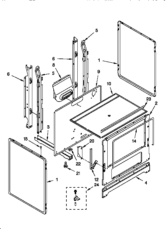 Whirlpool SF3020SWW2 external diagram