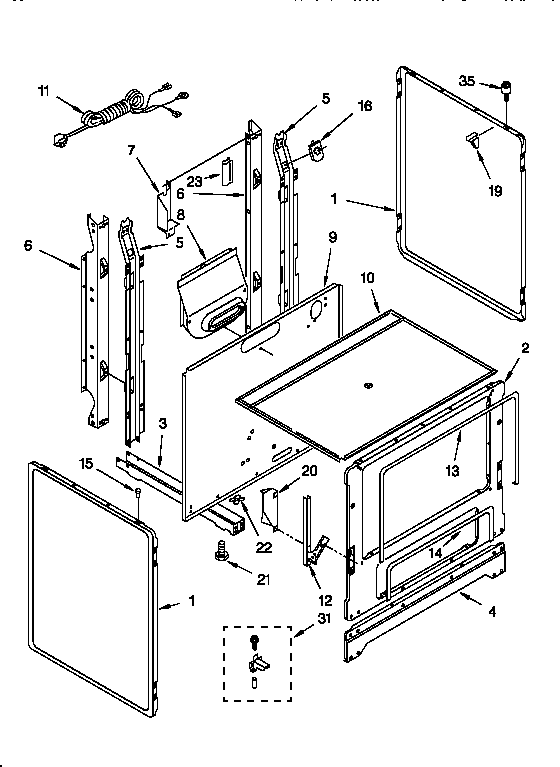 Whirlpool SF330PEWN8 external diagram