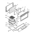 Whirlpool SF305BSWN1 oven door and broiler diagram