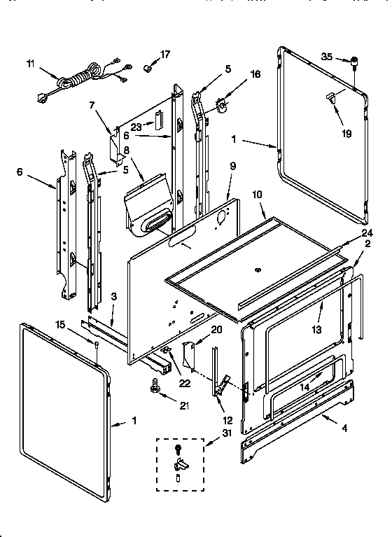 Whirlpool SF330PEWW7 external diagram