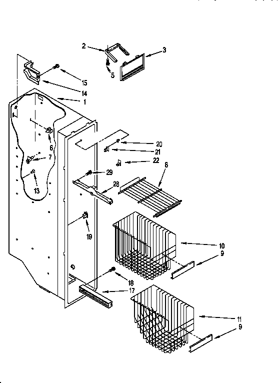 Whirlpool ED22DLXDN00 freezer liner diagram