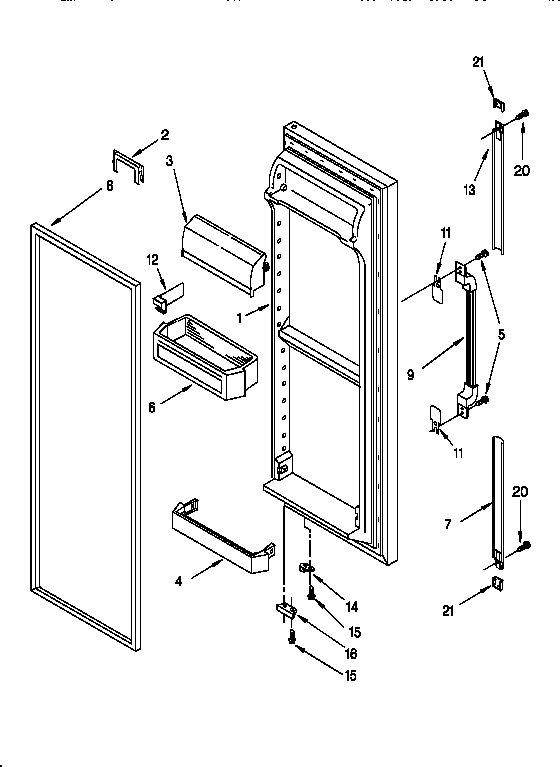 Whirlpool ED22DLXDN00 refrigerator door diagram