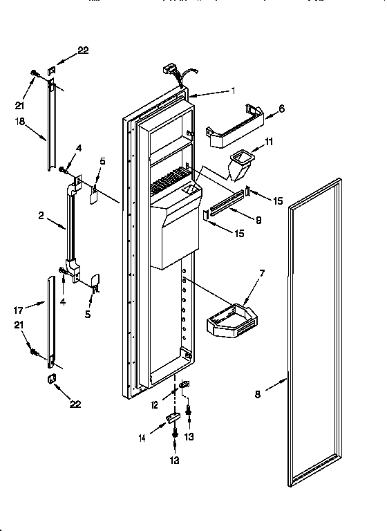 Whirlpool ED22DLXDN00 freezer door diagram