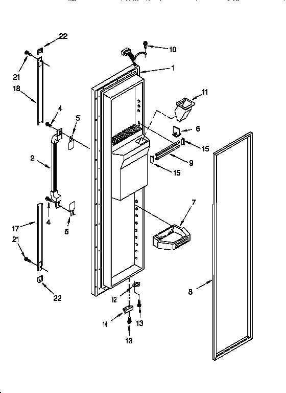 Whirlpool 8ED27DQXDN00 freezer door diagram