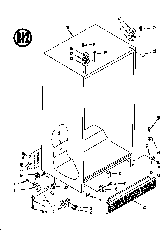 Whirlpool ED25DSXDN01 cabinet diagram