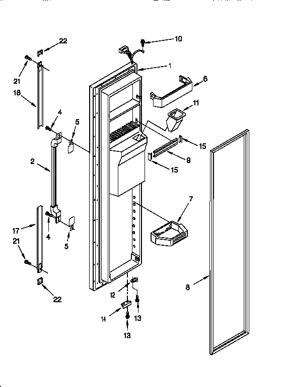 Whirlpool ED25DSXDN01 freezer door diagram