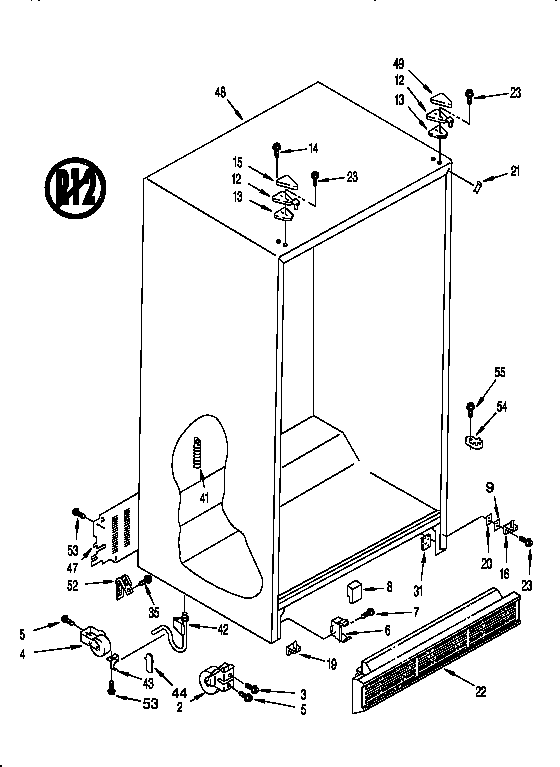 Whirlpool ED22DSXDN00 cabinet diagram