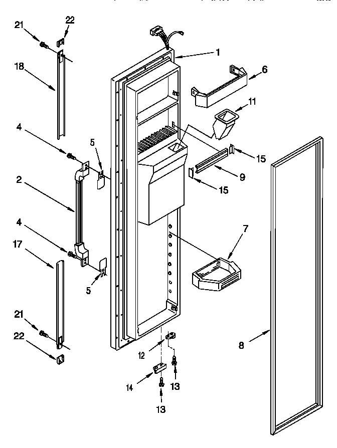 Whirlpool ED22DSXDN00 freezer door diagram
