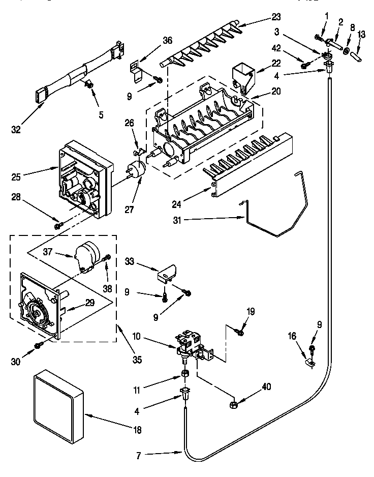 Whirlpool ED22DSXDN00 icemaker diagram