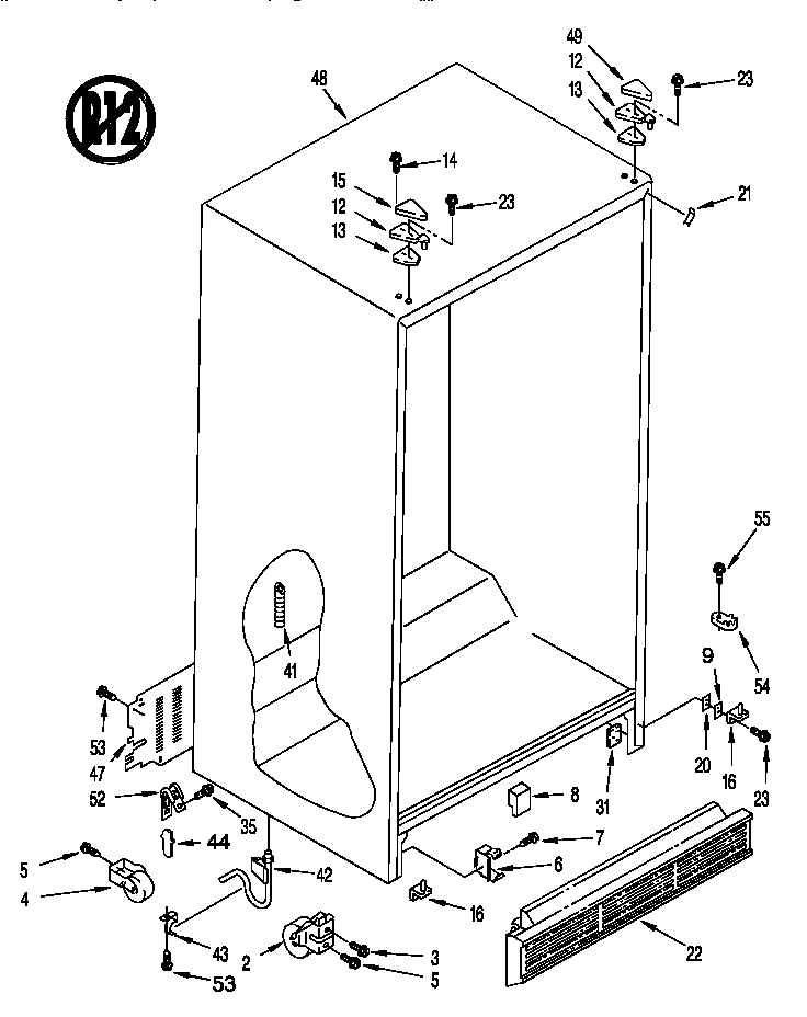 Whirlpool ED22PSXDW01 cabinet diagram