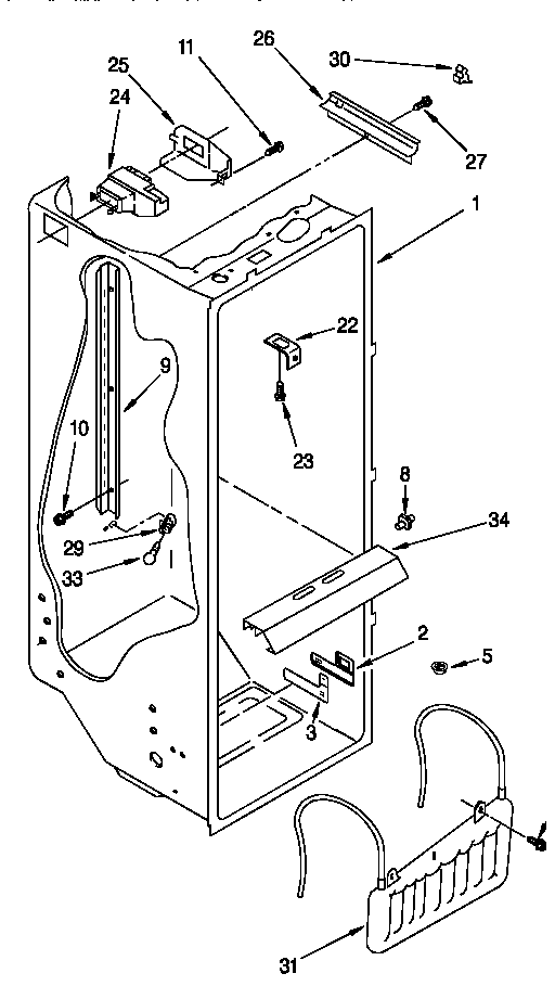 Whirlpool ED22PSXDW01 refrigerator liner diagram