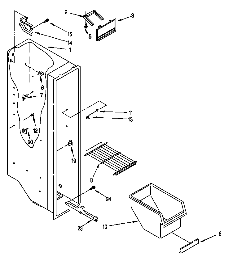 Whirlpool ED22PSXDW01 freezer liner diagram