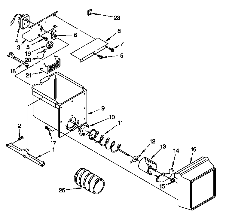 Whirlpool ED22PSXDW01 freezer interior diagram