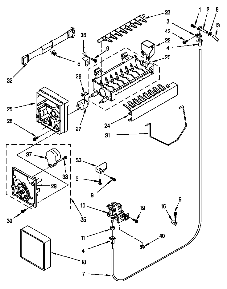 Whirlpool ED22PSXDW01 icemaker diagram