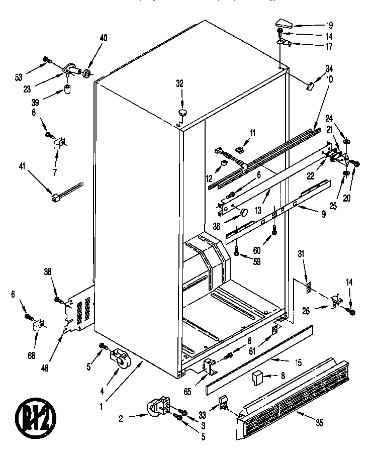 Whirlpool ET22DKXBW02 cabinet diagram