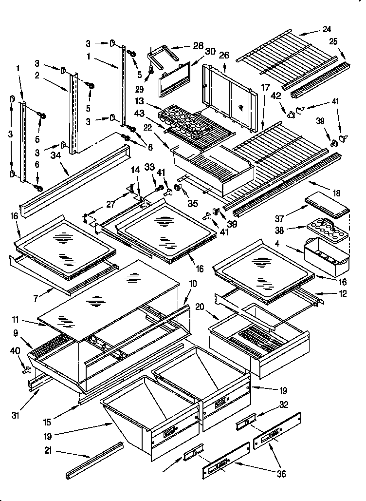 Whirlpool ET22DKXBW02 shelf diagram