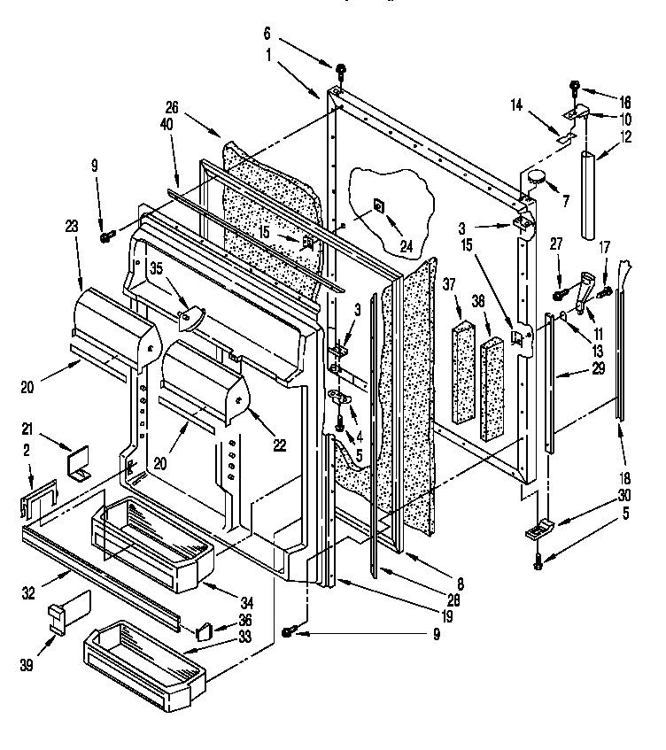 Whirlpool ET22DKXBW02 refrigerator door diagram