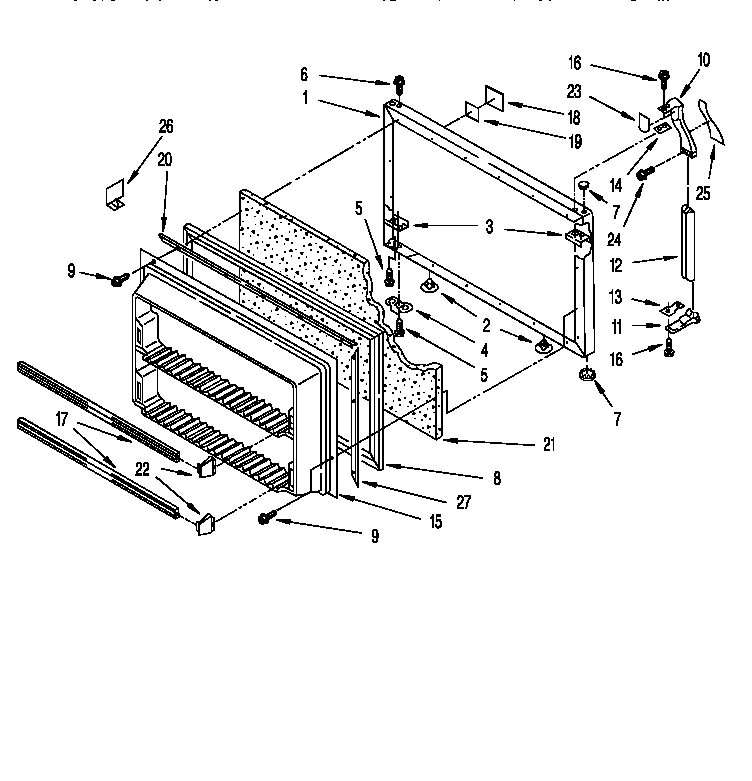 Whirlpool ET22DKXBW02 freezer door diagram