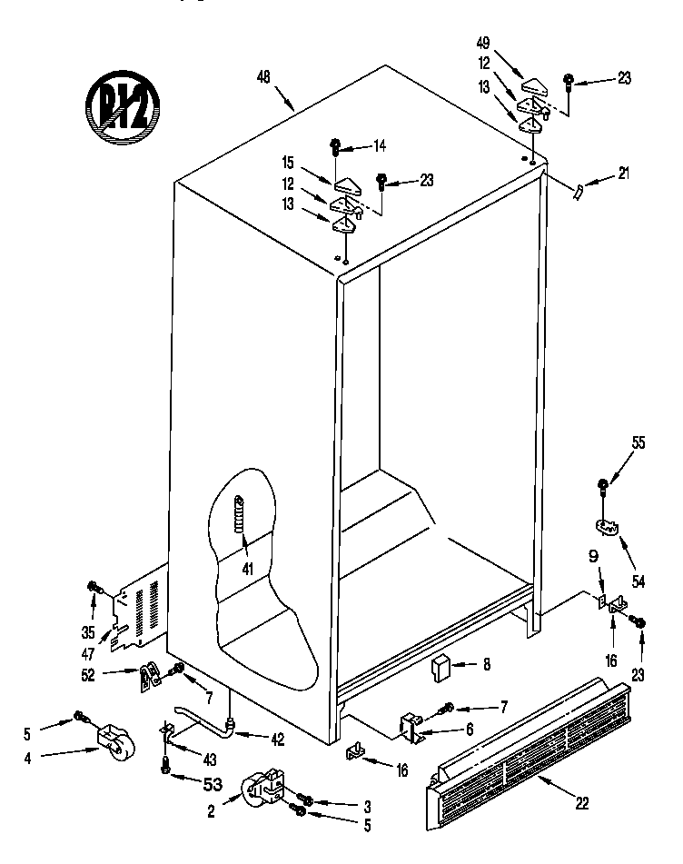 Whirlpool ED25TWXDW01 cabinet diagram