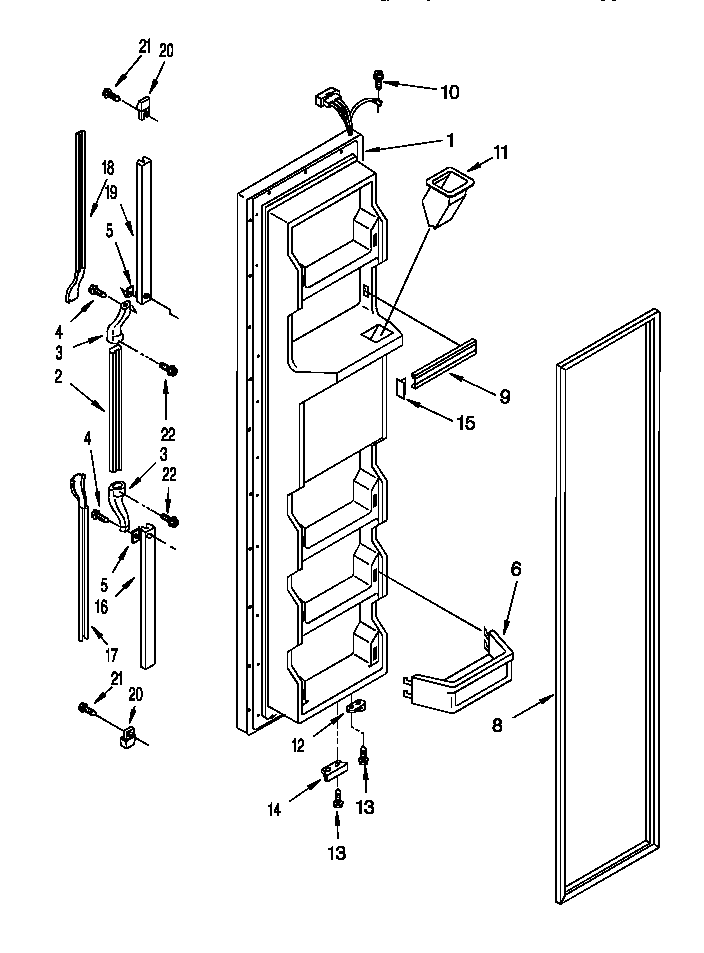 Whirlpool ED25TWXDW01 freezer door diagram