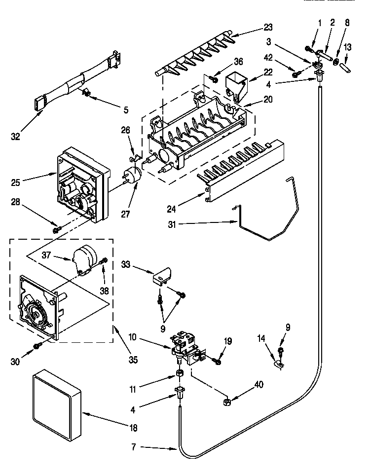 Whirlpool ED25TWXDW01 icemaker diagram