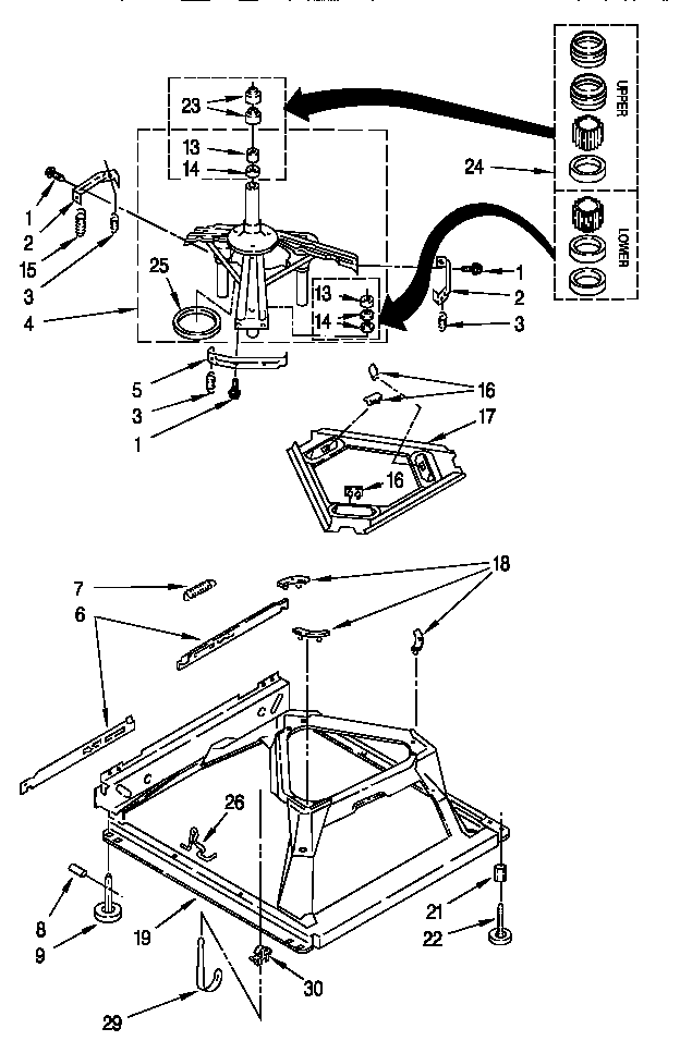 Whirlpool LSL9355DQ0 machine base diagram