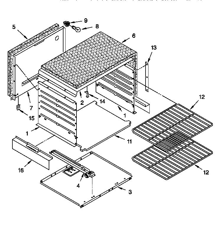 Whirlpool SF330PEWW9 internal diagram