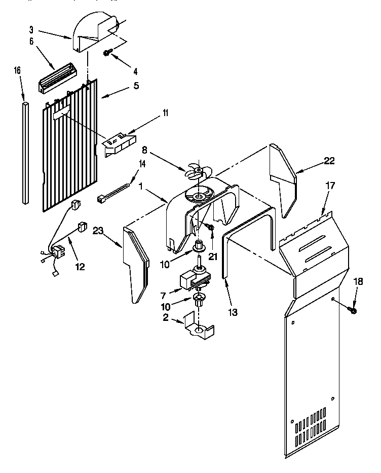 Whirlpool 8ED22DQXDW00 air flow diagram
