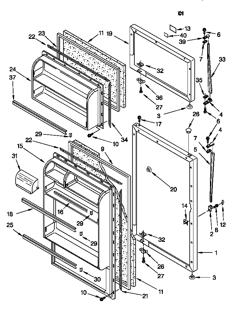 Whirlpool ET14HJXDW01 door diagram