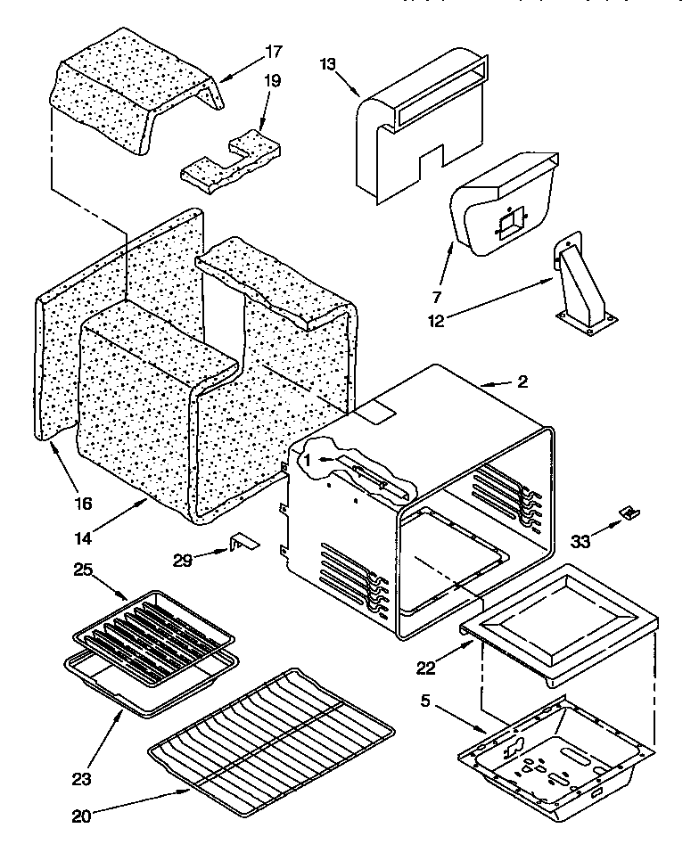 Whirlpool SF376PEWW1 internal oven diagram