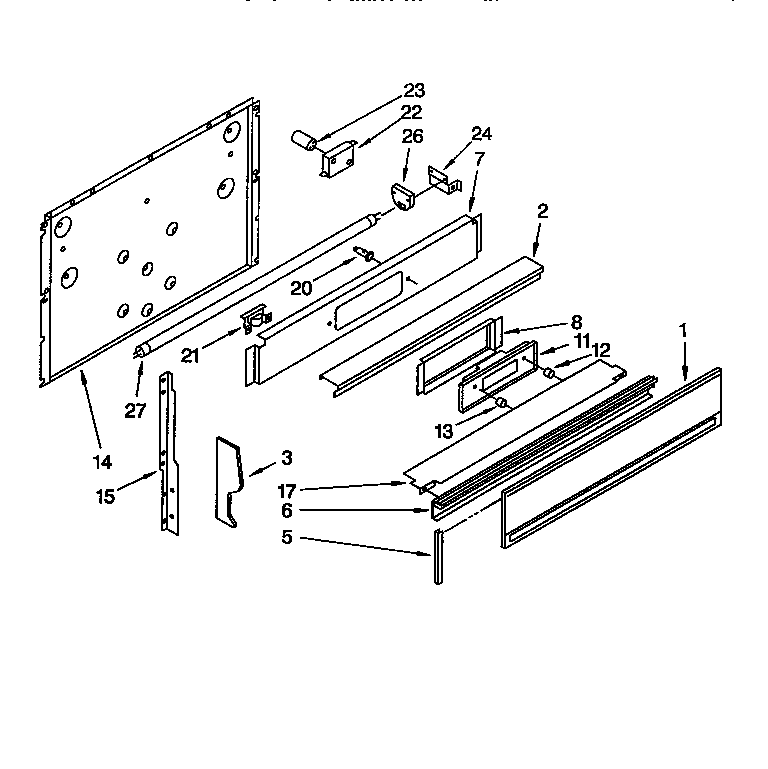 Whirlpool SF376PEWW1 backguard diagram