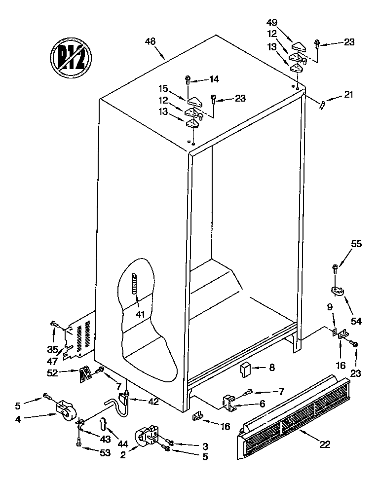Whirlpool ED25PSXDN02 cabinet diagram