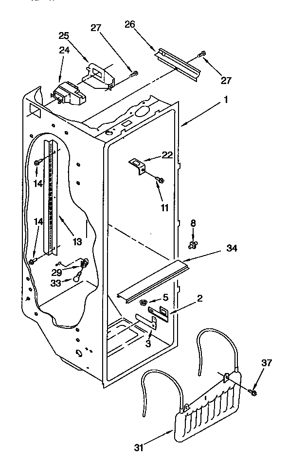 Whirlpool ED25PSXDN02 refrigerator liner diagram