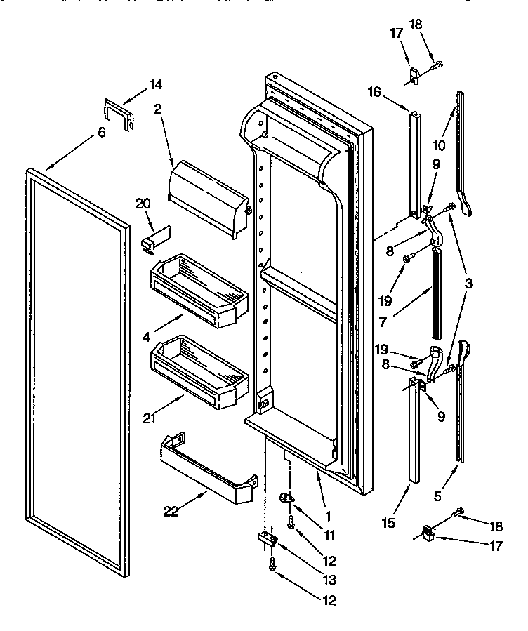 Whirlpool ED25PSXDN02 refrigerator door diagram