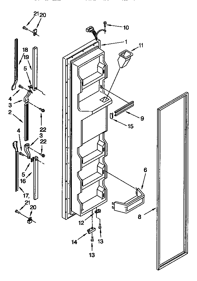 Whirlpool ED25PSXDN02 freezer door diagram