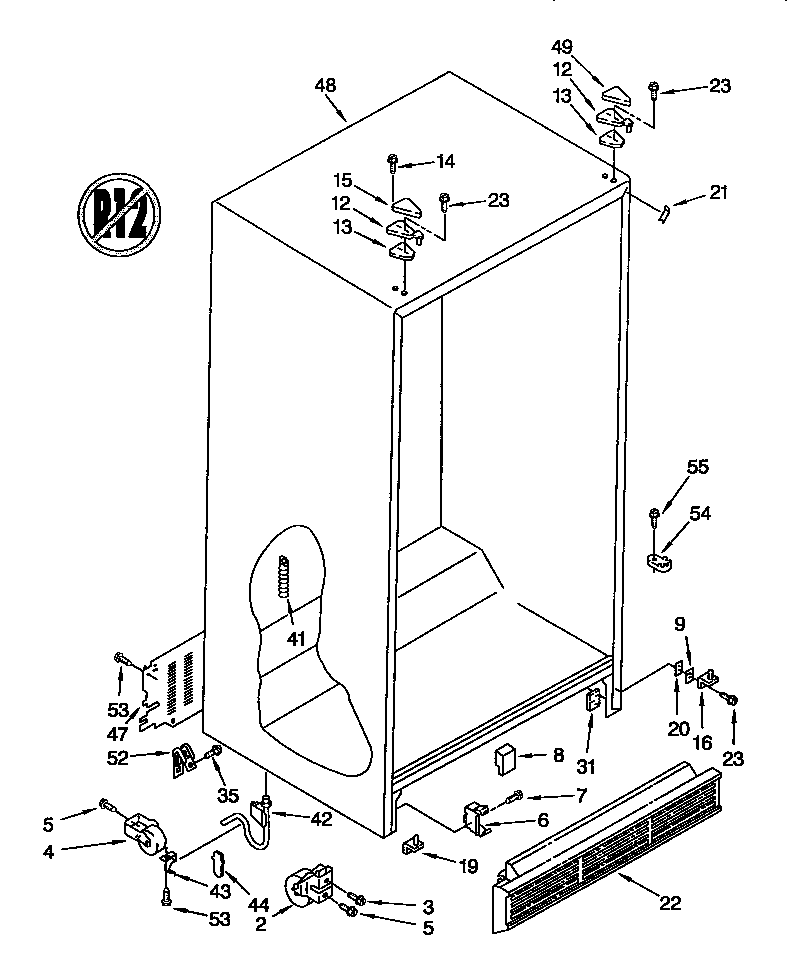 Whirlpool ED22DQXDN01 cabinet diagram