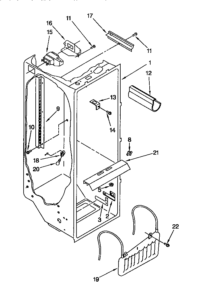 Whirlpool ED22DQXDN01 refrigerator liner diagram