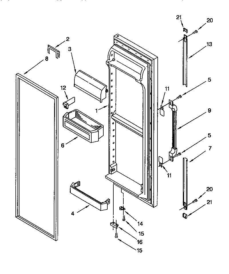 Whirlpool ED22DQXDN01 refrigerator door diagram