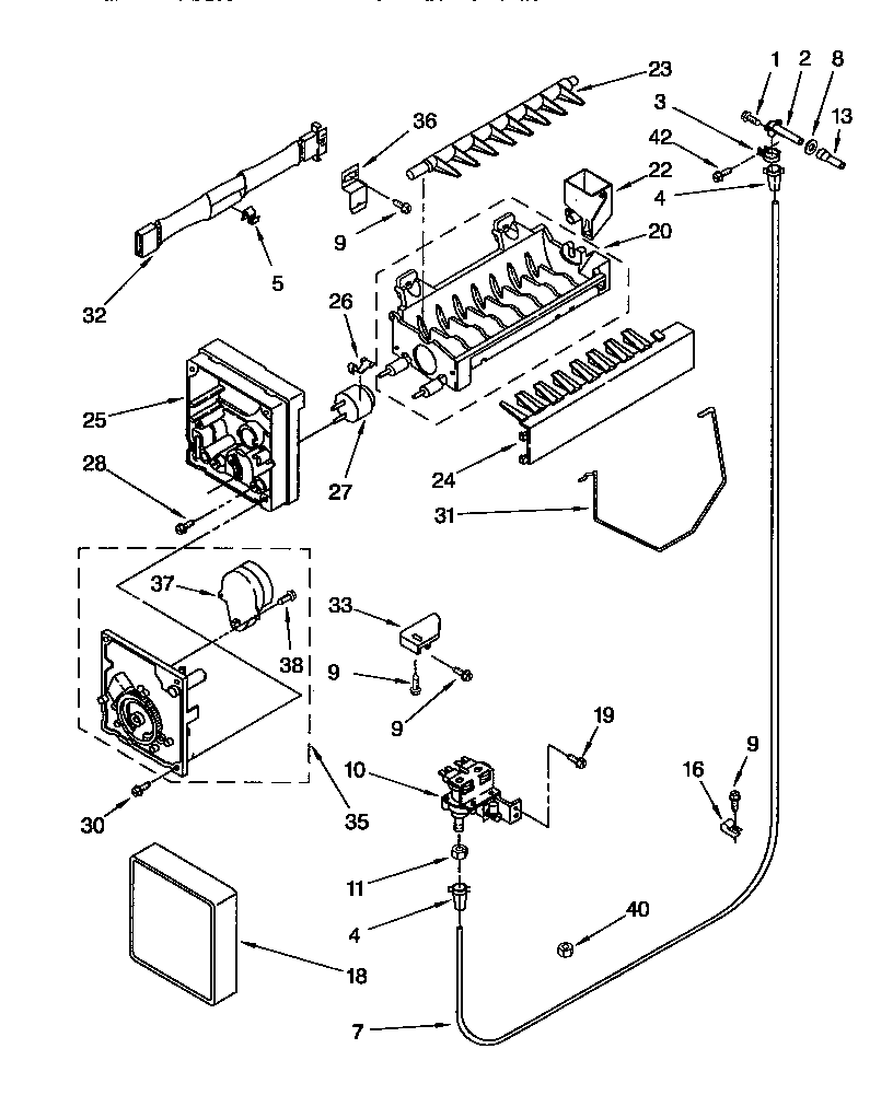 Whirlpool ED22DQXDN01 icemaker diagram